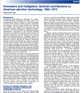 Innovators and instigators: feminist contributions to American abortion technology, 1963–1973-image